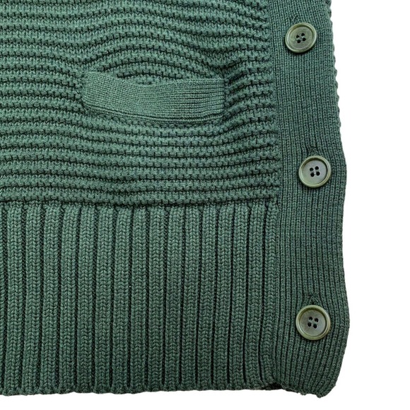 J.Crew Turtleneck Poncho Sweater Size XXS. Oversized. Side Buttons. Forest Green - Picture 10 of 11